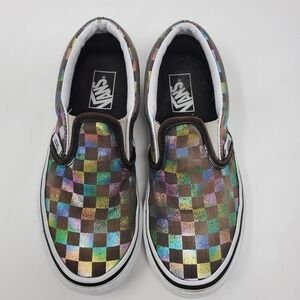 Vans Kids Slip-On Sneakers - Multicolor Metallic Checkerboard
